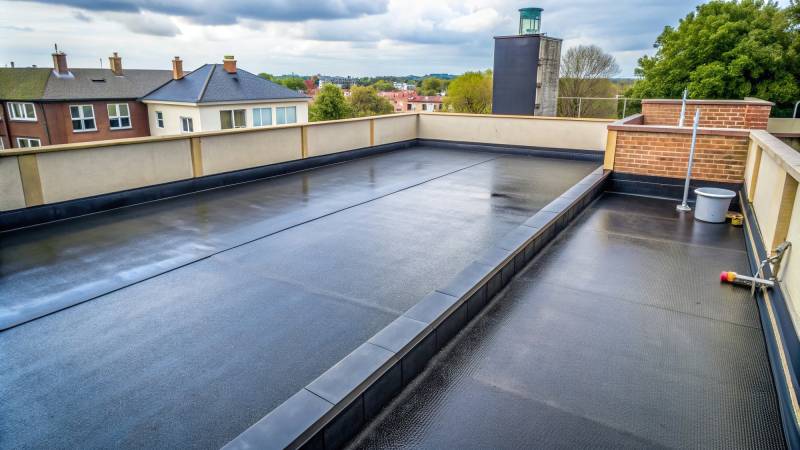 Réfection toit-terrasse, isolation polyuréthane, étanchéité bitumée et évacuation eaux pluviales à Vitrolles proche de Marignane